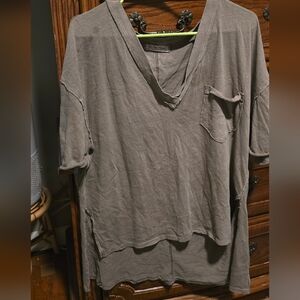 We The Free Green V-Neck Top